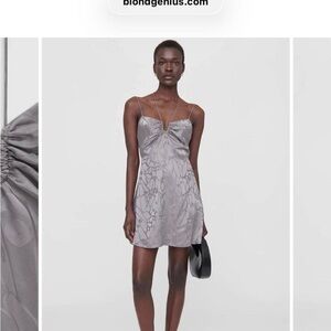 Anine Bing Gray Mini Dress with Spaghetti Straps